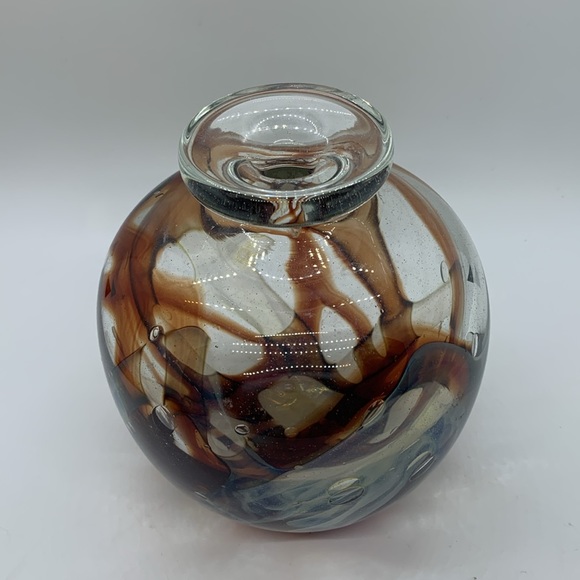 Stunning 1979 signed David R. Boutin RAINBOW GLASS WORKS hand blown vase - Picture 2 of 9